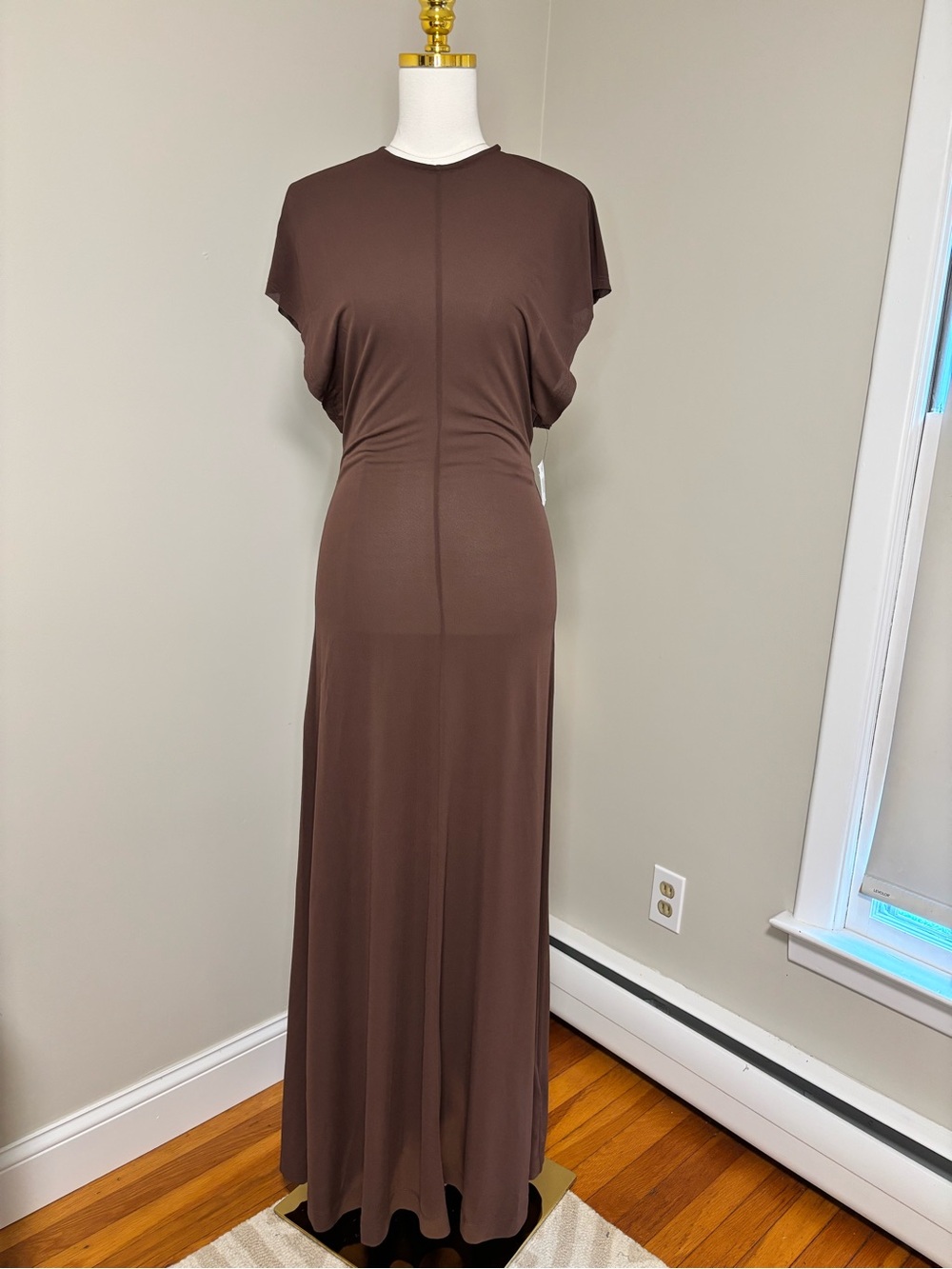 NWT Faithfull the Brand Vida Cutout Maxi Dress Bistre Brown US 4